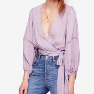 Free People Wrap Top with Tie Front NWT size medium